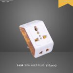3-Pin Multi Plug 019 International Socket Pack of 10