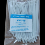 100mm Nylon Zip Cable Tie White Pack of 100