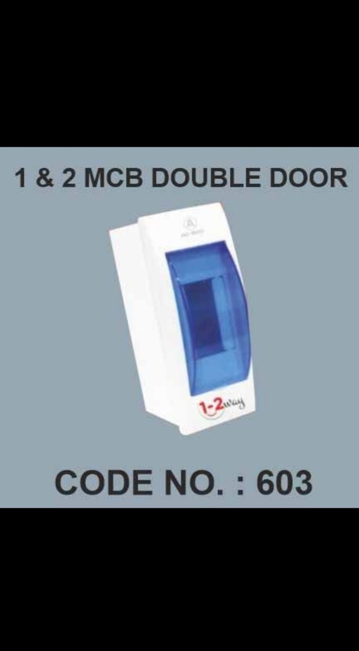 Krishna-1x2 Glass-Blue-MCB-Box-MountingBox 1x2 Mcb Blue Glass Door Surface MountingBox Pack of 20 - Image 1