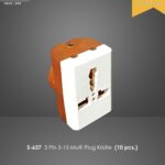 6A 16A Double Decker 3x3 top 5 Pin Flat Multi Plug Pack of 10