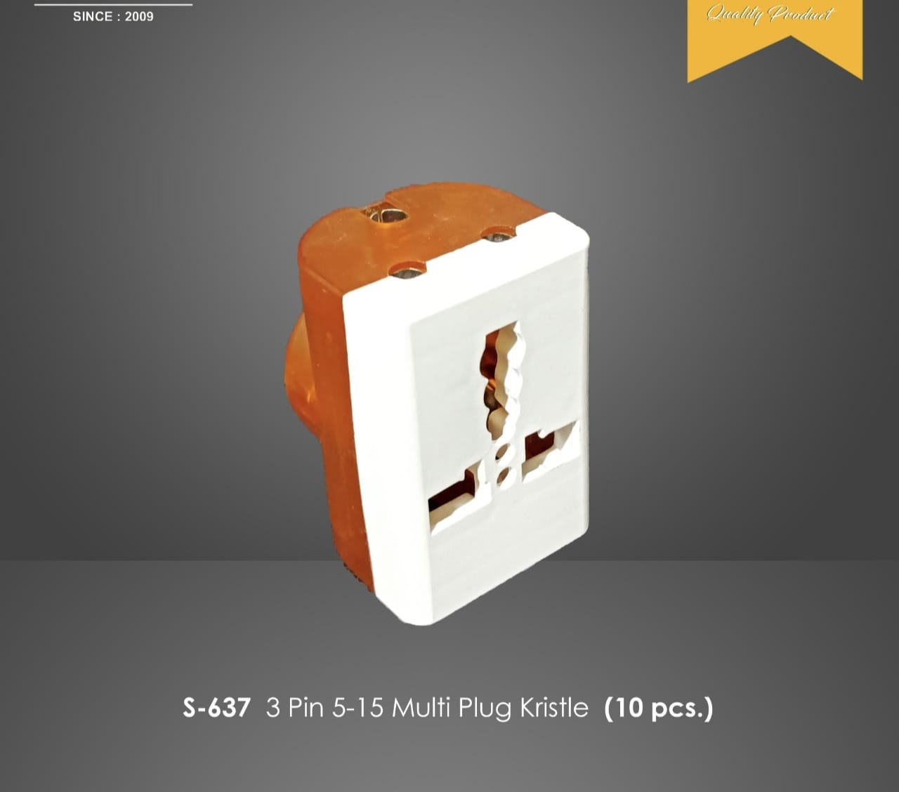 Krishna-DOUBLE-DEKAR-16A-MultiPlug-pin 6A 16A Double Decker 3x3 top 5 Pin Flat Multi Plug Pack of 10 - Image 1