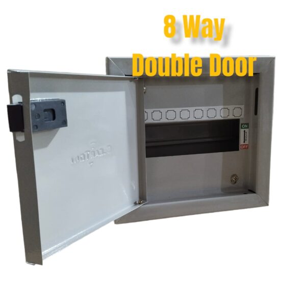 8 Way Mcb Double Door Metal Cancelled Box Wall Pack of 1