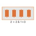 4Way 2+2 Pvc Open Switch board Brown Pack of 20