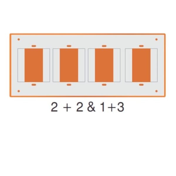 4Way 2+2 Pvc Open Switch board Brown Pack of 20