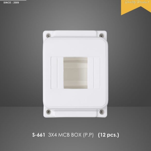 3x4 Pvc Mcb Box 4 Pole White Wall Mounting Box Pack of 12