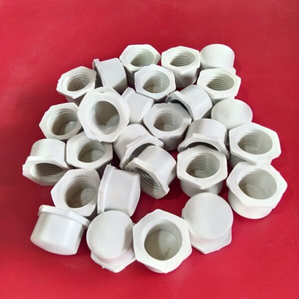 Pvc 12mm Thred End Cap 100pic Packet White