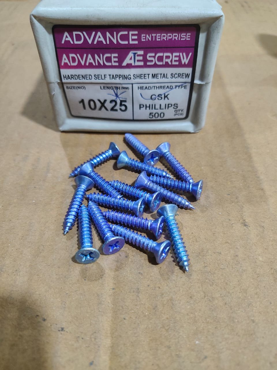129742.jpg 10x25 Csk Philips Screw Crome Pack of 500 - Image 1