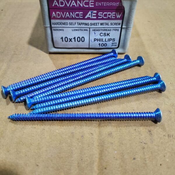 10x100 Csk Philips Screw Crome Pack of 100