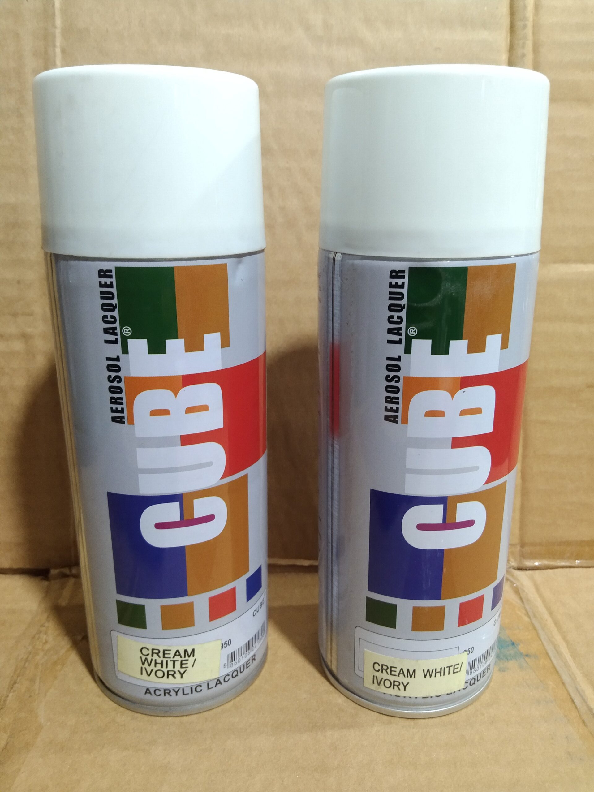IMG_20240816_205904 CUBE Cream White Ivery Spray Colour Paint Pack of 12 - Image 1