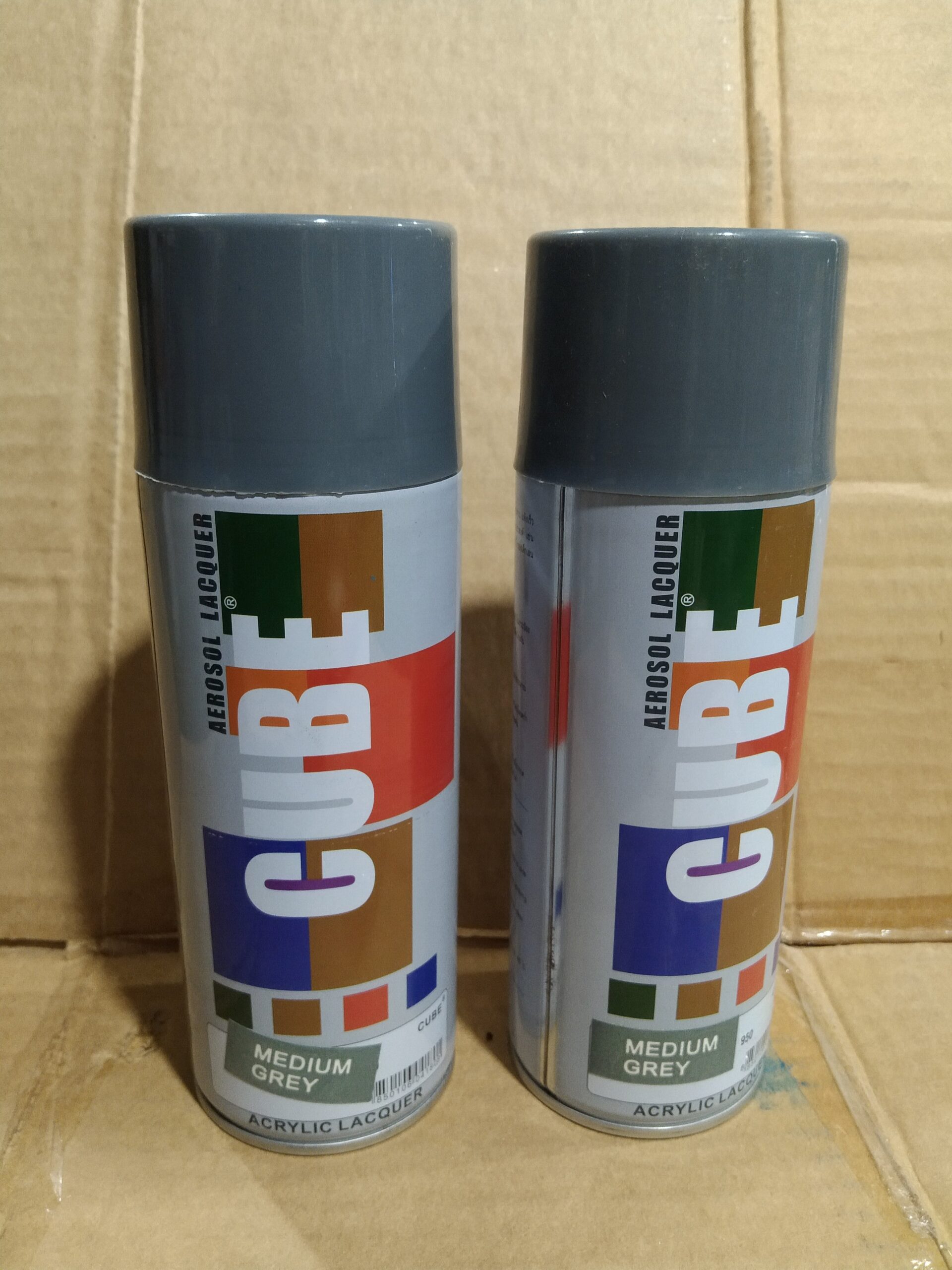 IMG_20240816_205943 CUBE Medium Grey Spray Colour Paint Pack of 12 - Image 1