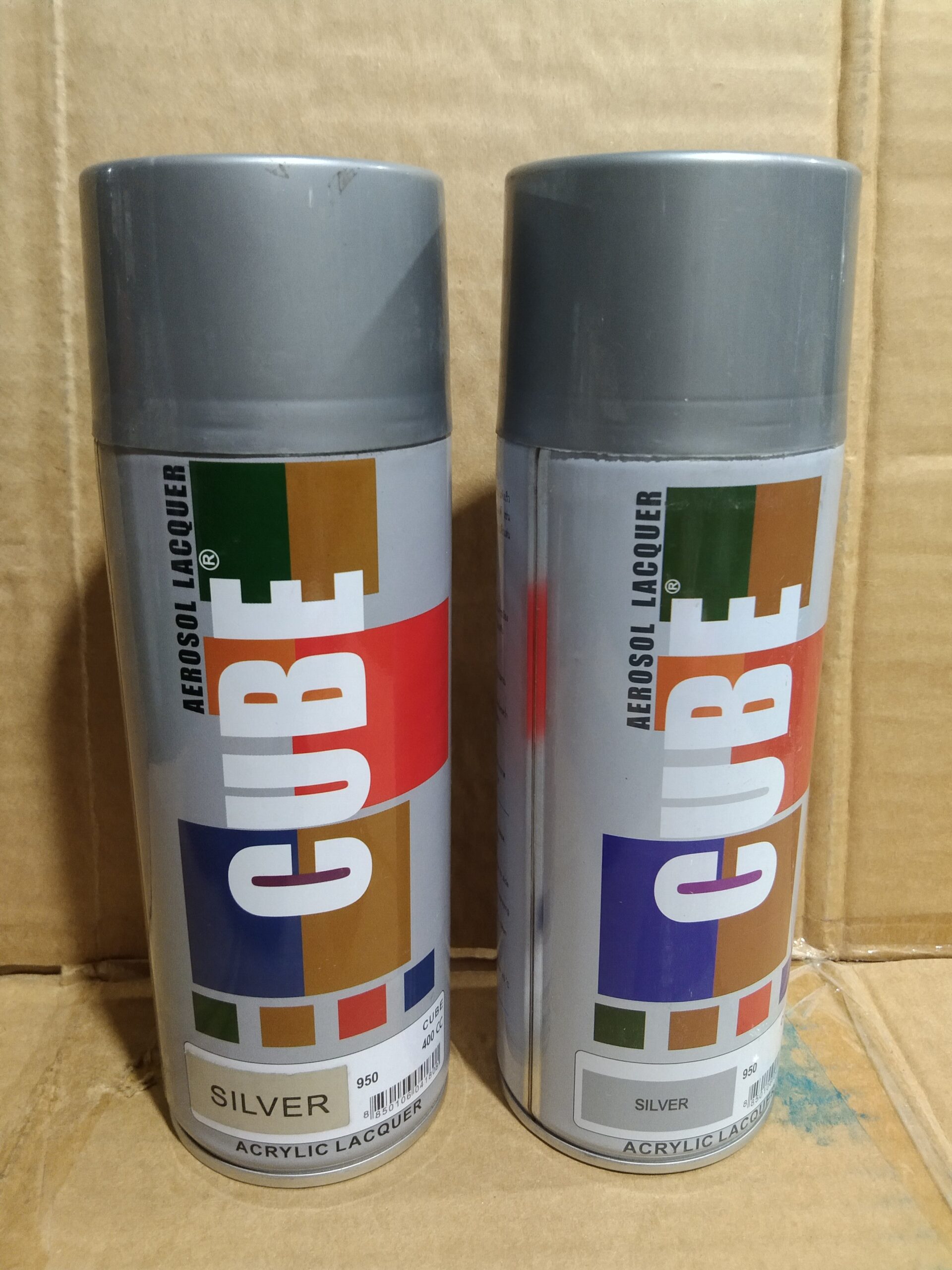 IMG_20240816_210053-scaled.jpg CUBE Silver Spray Colour Paint Pack of 12 - Image 1