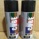 CUBE Matte Black Spray Colour Paint Pack of 12