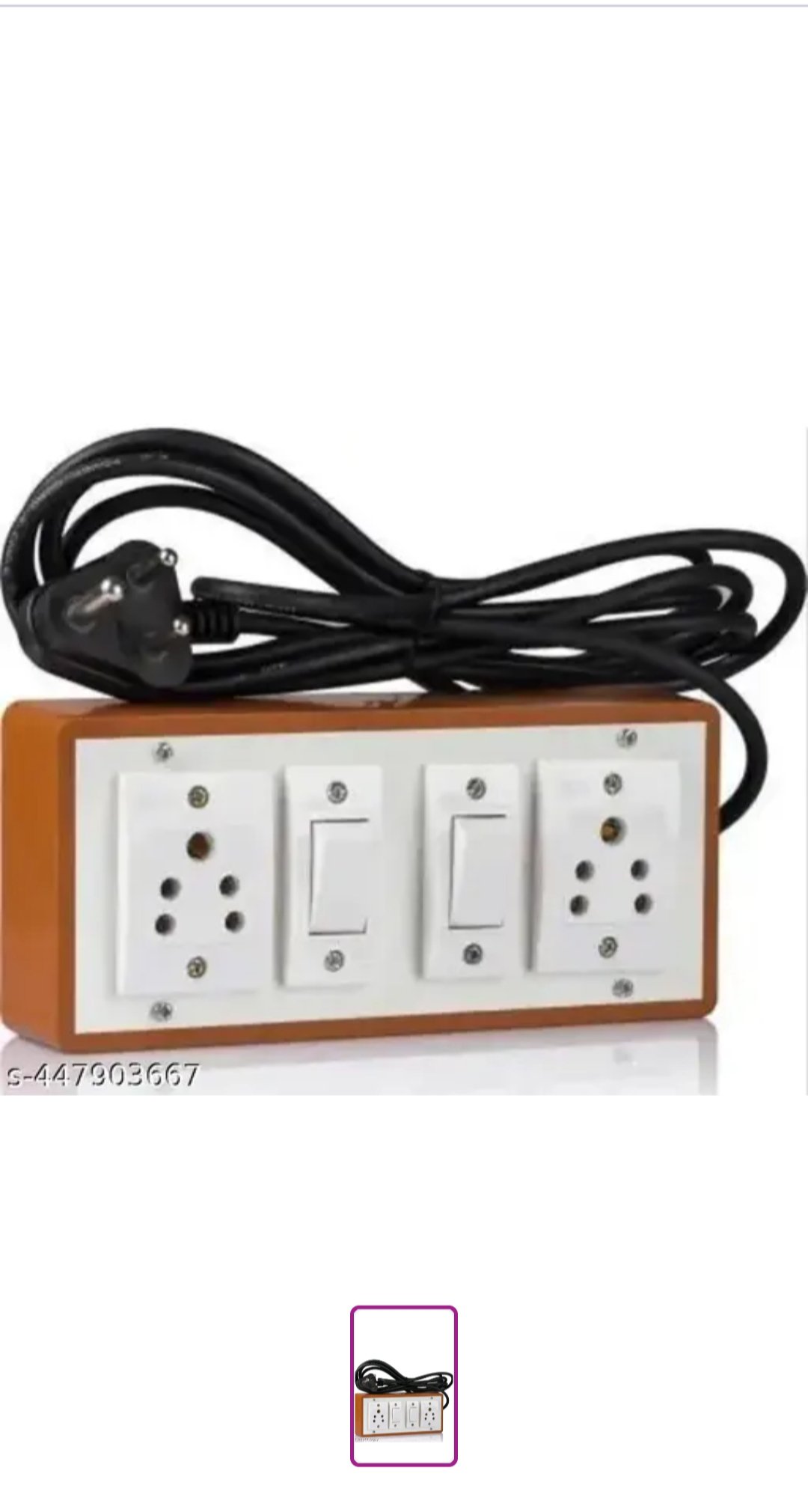 1000070861.jpg 2+2 Pvc Board With 2 miter wire 2 Switch 2 Socket - Image 1