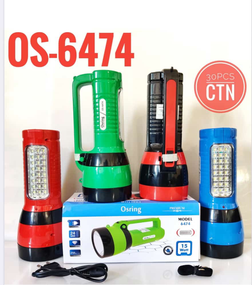 1000260624.jpg 6474 OS Rechargeable Torch Light Pack of 5 - Image 1