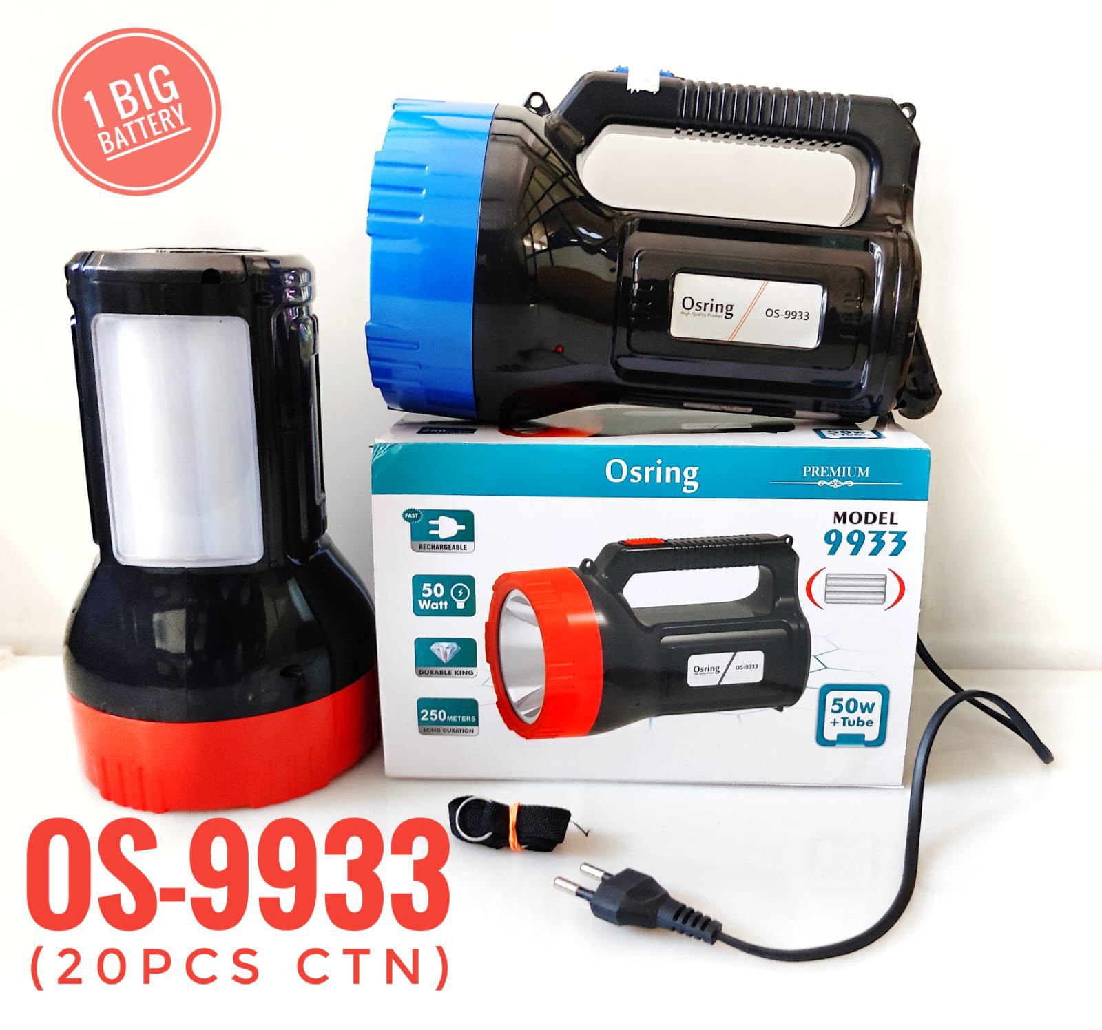 1000278549.jpg 9933 OS Rechargeable Torch Light Pack of 1 - Image 1