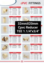 32mmX20mm Tee Reducer 1.1/4x3/4" Cpvc Pack of 25 - Image 2