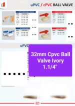 32mm Cpvc Ball Valve Ivory 1.1/4" Pack of 4 - Image 2