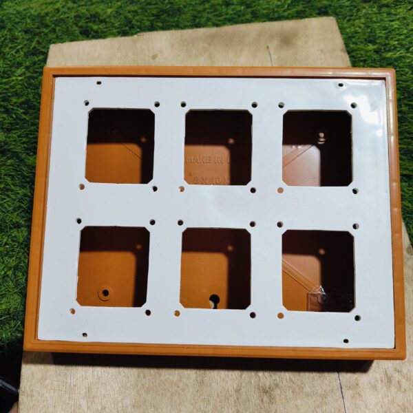 8x10 S.P 6way 16A Pvc Open Switch Board 3+3 Pack of 10