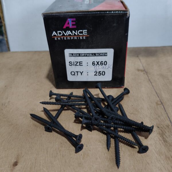 6x60 Black POP Drywall Screw Pack of 250