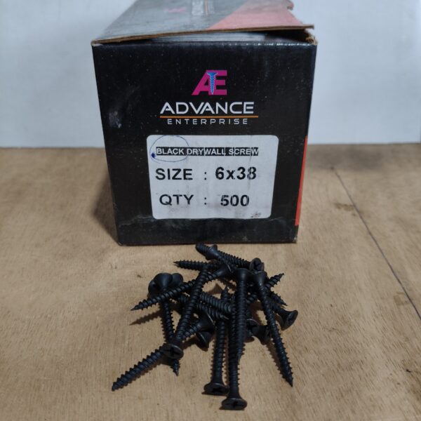 6x38 Black POP Drywall Screw Pack of 500