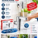 15mm Washing machine Water Tap BIB Cock Chrome Finish Box Pack 1