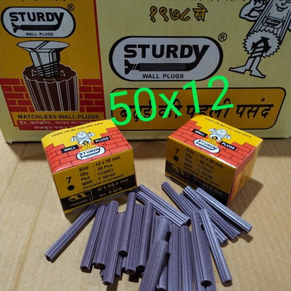 12x50 Wall Plugs PVC Gitti Box 50pic