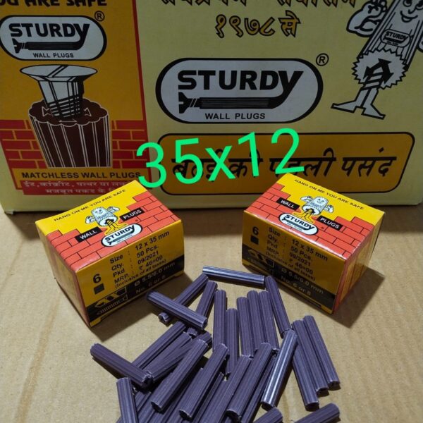 12x35 Wall Plugs PVC Gitti Box 50pic