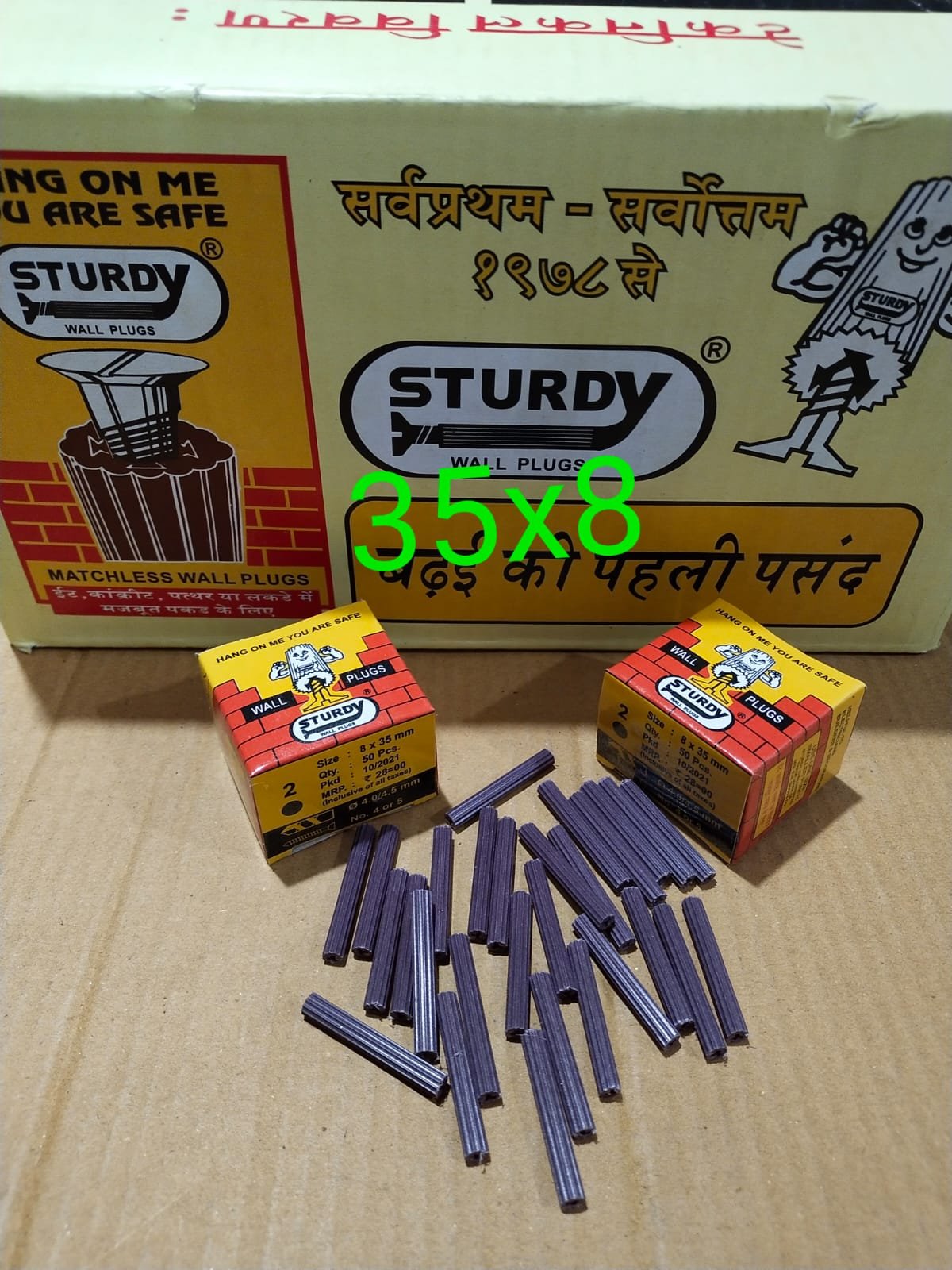 2026/10/1005438217.jpg 8x35 Wall Plugs PVC Gitti Box 50pic - Image 1