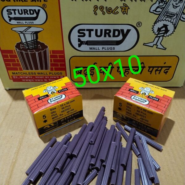 10x50 Wall Plugs PVC Gitti Box 50pic